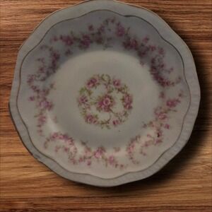Vintage ZEB Porcelain Floral Design Saucers Made In GDR Germany Repl China